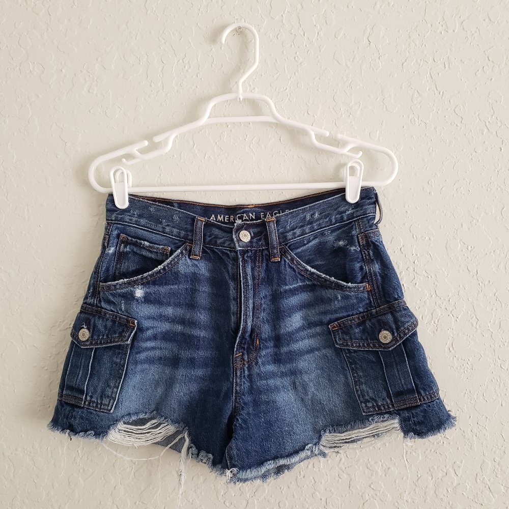 American Eagle Super High Rise Festival Cargo Shorts